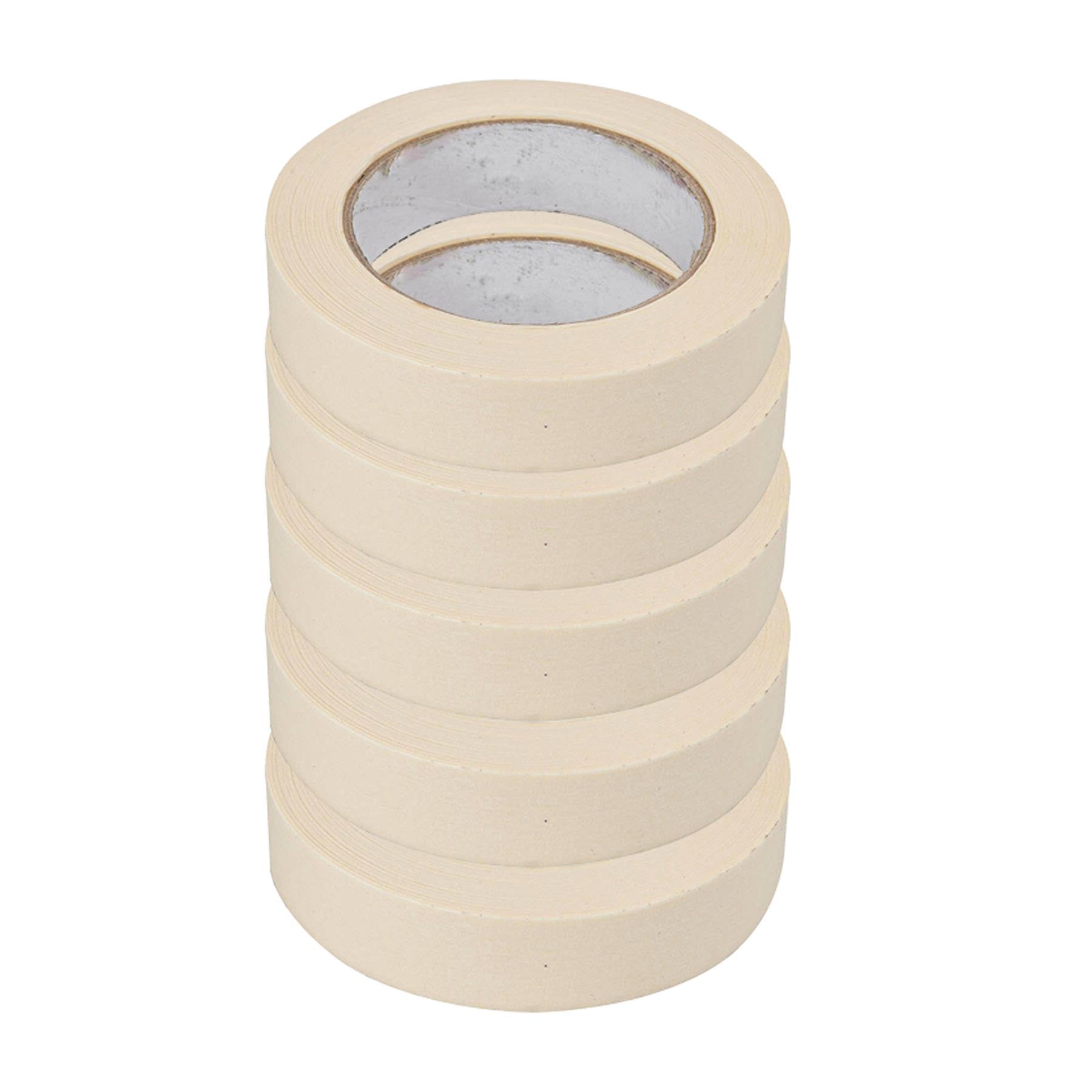 Dapetz ® Normal 6 Masking Tape Rolls Indoor Outdoor Professional & DIY Use Ideal for Painters Painting Decorating Painting Walls, Crafts 25mmx x 40m- 6 PC
