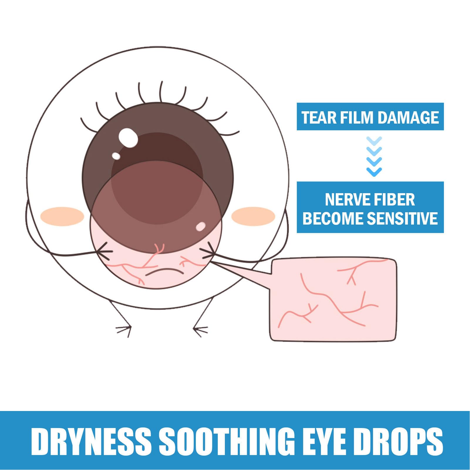 Gouttes Oculaires Hydratantes, 15 Ml, Gouttes Oculaires, Soulagement Sec, Gouttes Oculaires, Douleur Sèche, Fatigue, Rougeurs, Gouttes Protectrices Lubrifiantes pour les Yeux