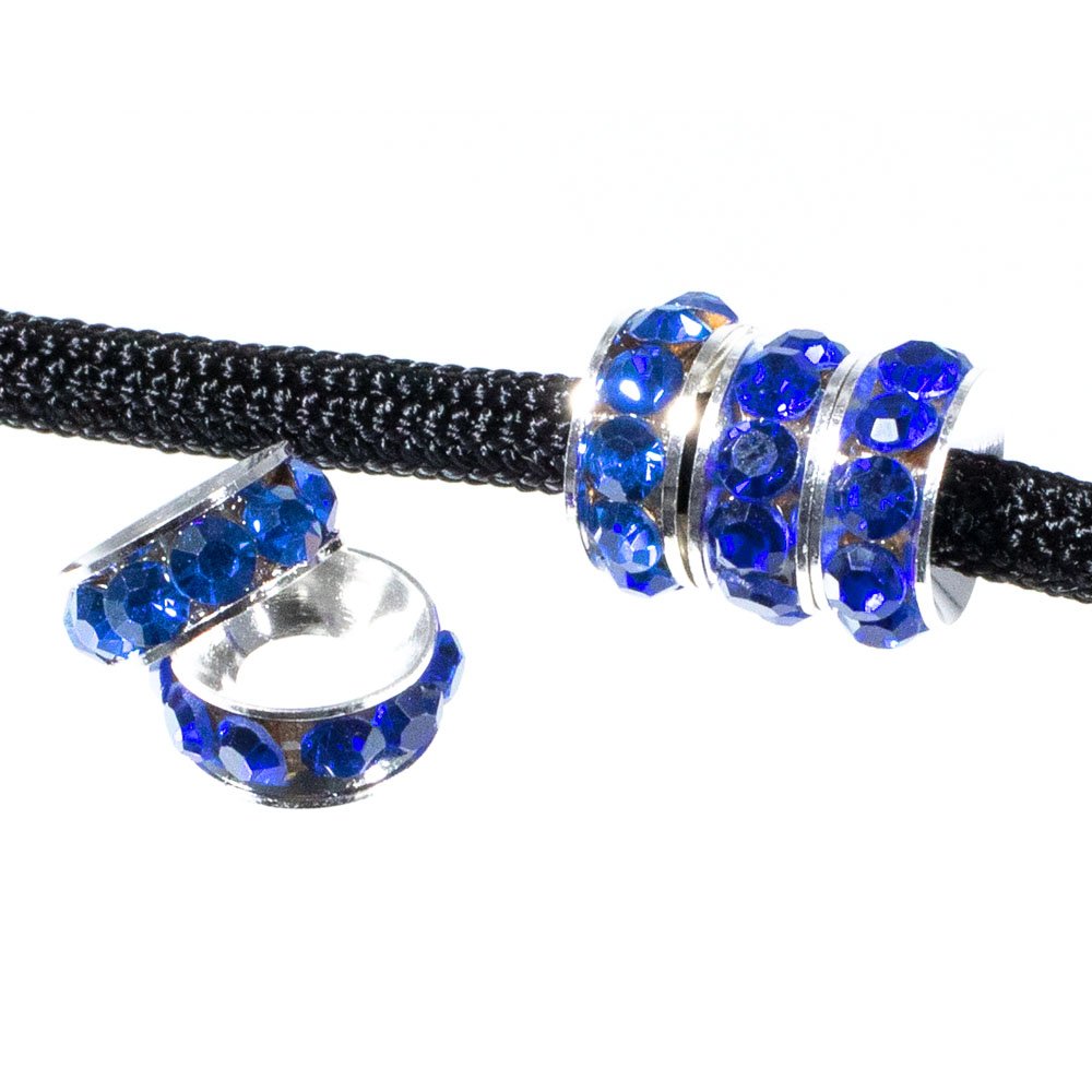 distanziatori con strass – personalizzare il prossimo progetto con strass opzioni di colore assortiti – Scegli tra 5, 10, e 20 pz – 9 mm diametro 5 Pack Silver With Aqua Stone