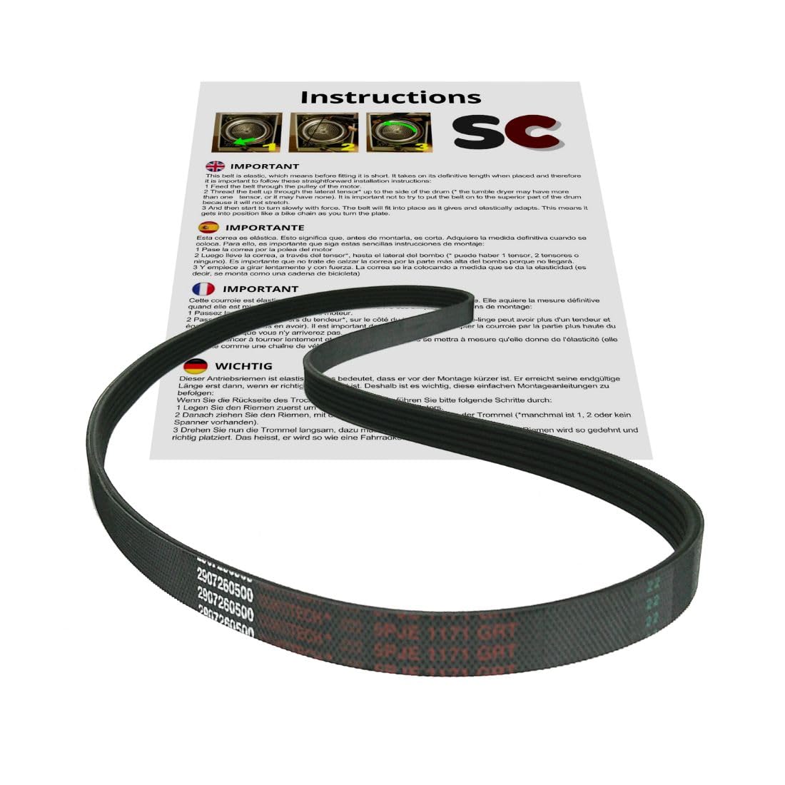 SC Solocorreas - Washing machine belt 5PJE 1171 (2907260500)