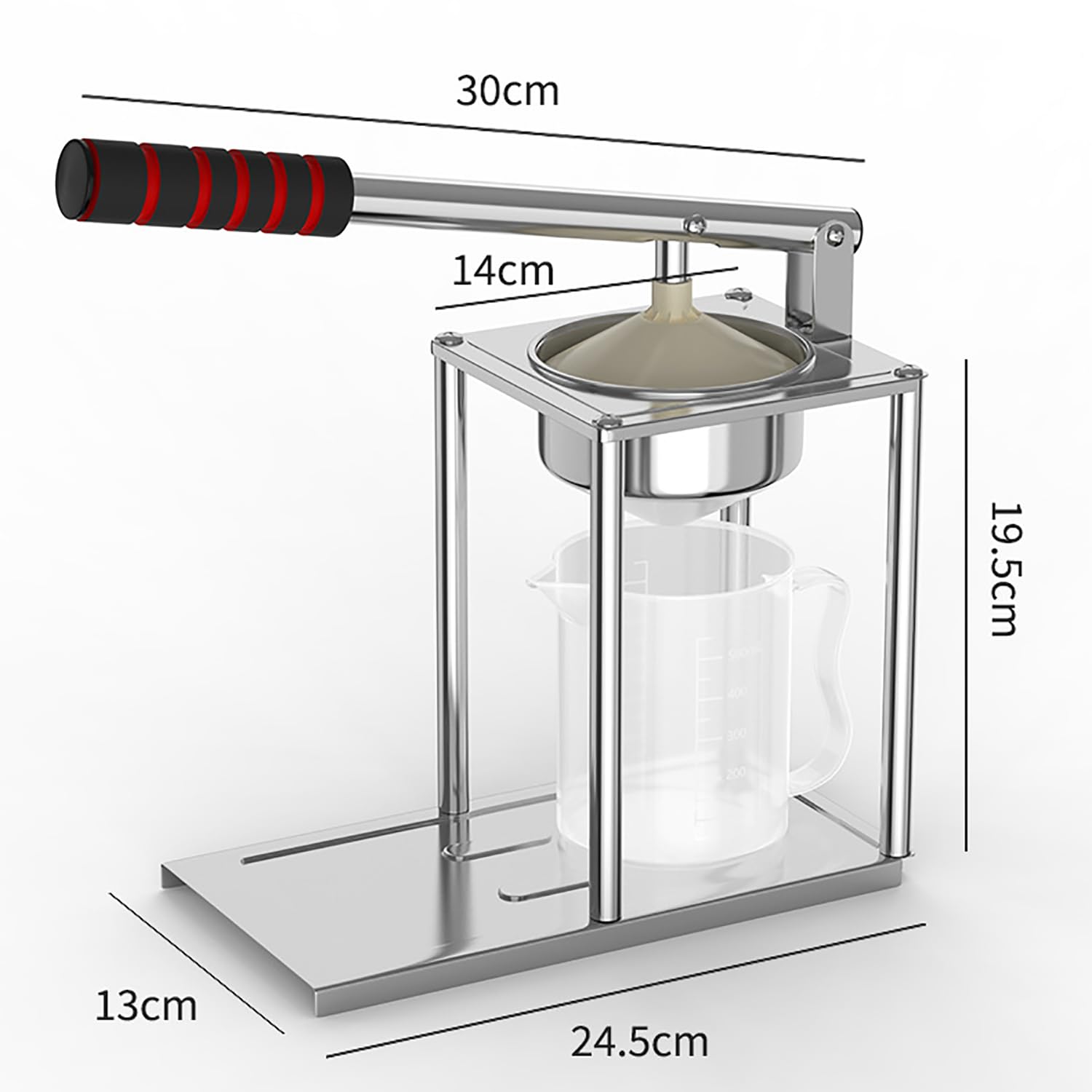 Spremiagrumi Manuale Premium in Acciaio Inox,Spremiagrumi Commerciale a Pressa Manuale con Bicchiere Dosatore,Spremi Frutta Professionale,per Melograno,Limone,Lime e Agrumi,30 Filter Bags