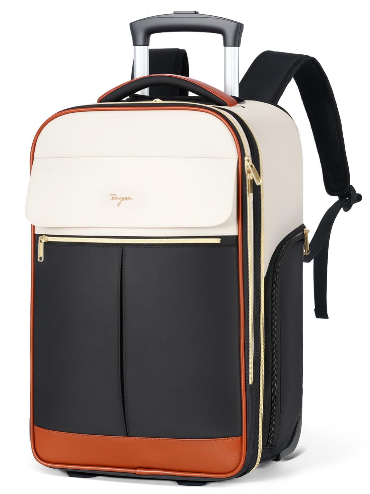 Tonyeee Rolling Backpack for Women, 22 Inch Carry on Luggage Suitcase Flight Approved, X Large Roller Travel Laptop Backpack with Wheels for Overnight