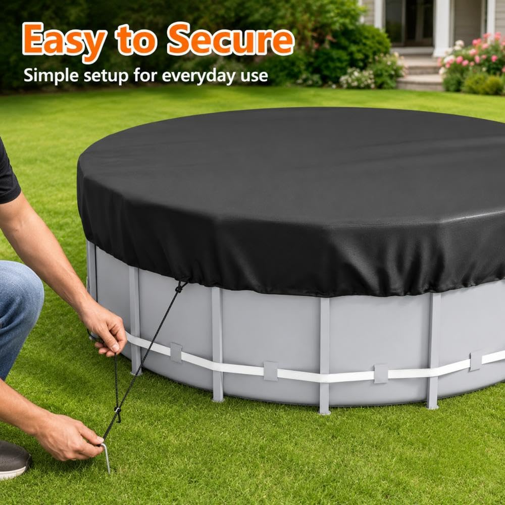 Cobertor para Piscinas para Bestway Steel Pro MAX with Canopy | Cubierta de Piscina Cobertor Redonda Piscinas Desmontables Cubierta Lona Invierno Verano UV-Resistente Impermeable Protector
