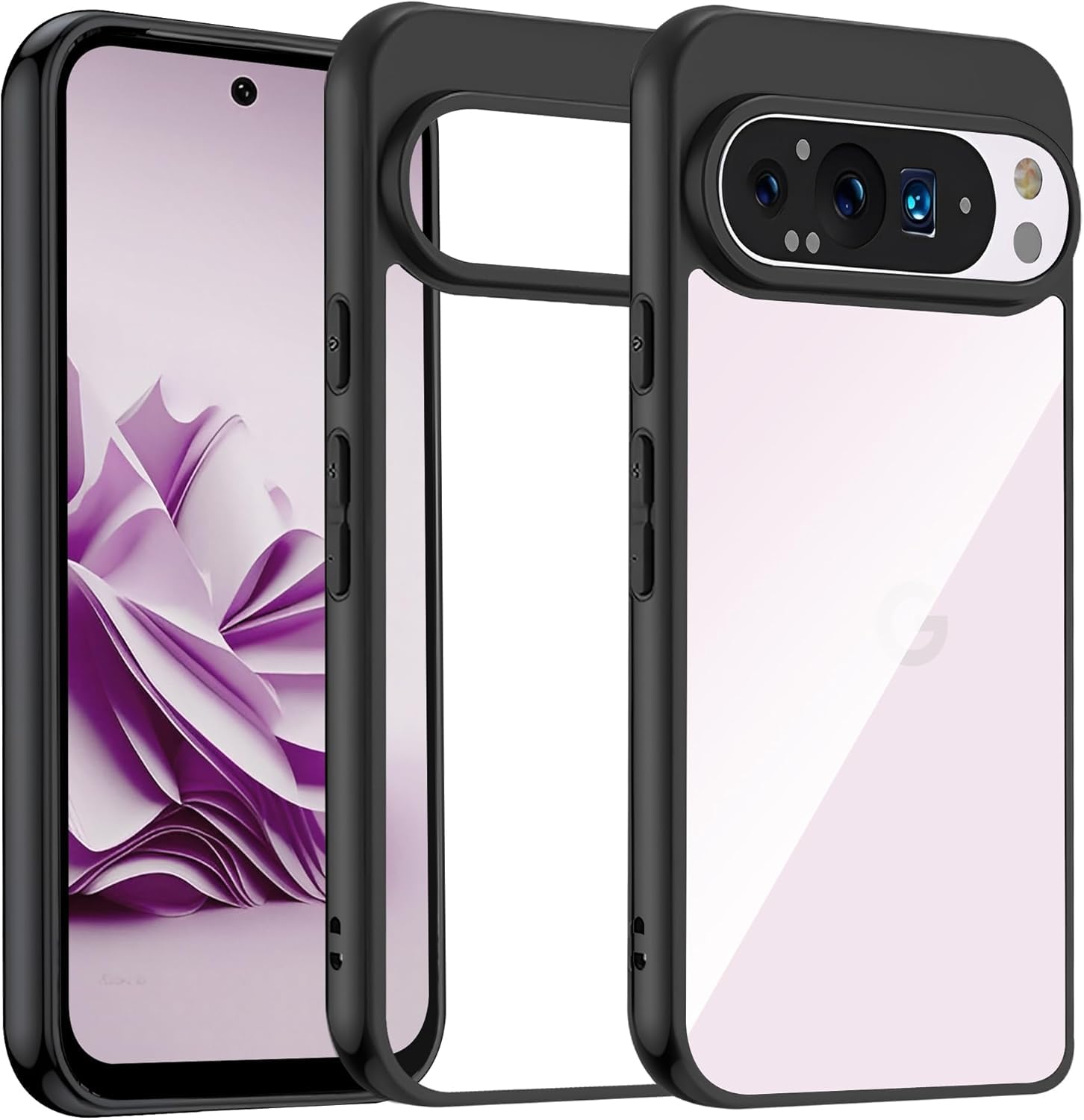 Amozo Ultra Hybrid Transparent Camera Protection Shockproof Anti-Yellowing Back Case Cover for Google Pixel 9/9 Pro (Polycarbonate|Transparent Sides Black) (B0DFWRJ1RJ) Amazon Price History, Amazon Price Tracker