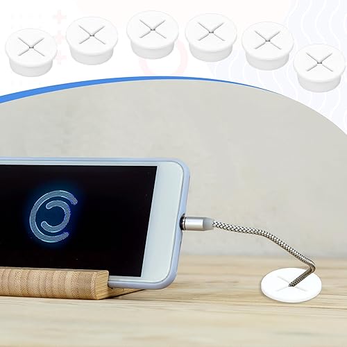 Miniatura 6 de 6 ojales para cables de escritorio de 1 pulgada, orificio para cable de silicona flexible, ojales para cables, ojales de pared para cables, ojales