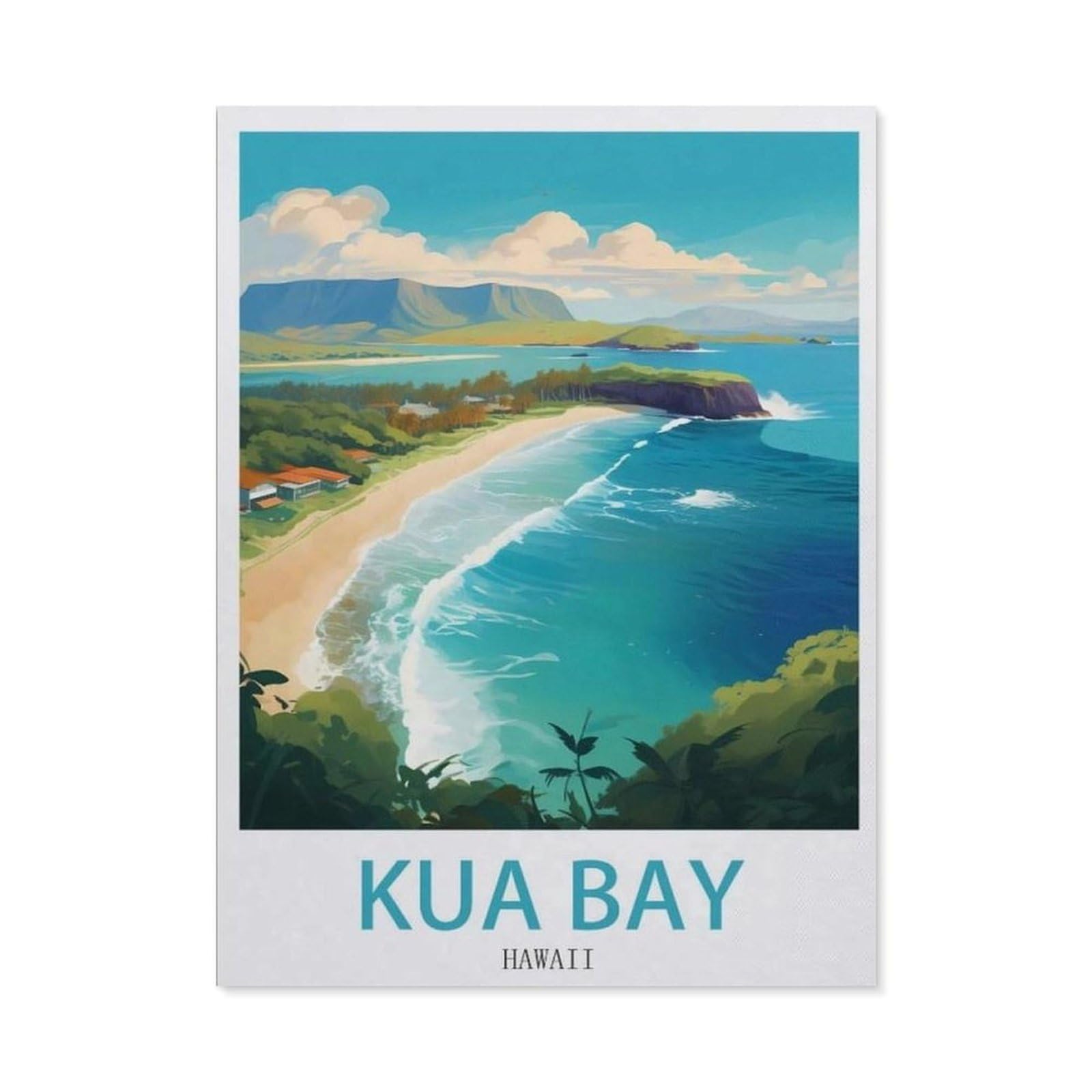 Kua Bay Hawaii，Tin Sign Metal Tin Sign/Metal Plaque Tin Sign Metal Sign(20x30cm）8x12 inch-EC65
