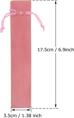Miniatura 5 de Tupalizy Bolsa de terciopelo de 6.9 x 1.4 pulgadas con cordón para bolígrafo, funda de gamuza para bolígrafo, estuche pequeño para proteger regalos,