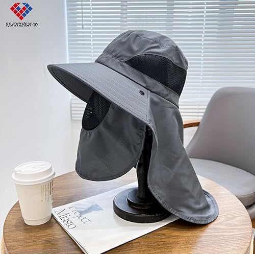Miniatura 7 de Sombrero de sol para exteriores para hombresmujeres con 50+, sombrero de pescador de ala ancha impermeable, sombrero plegable con solapa para el