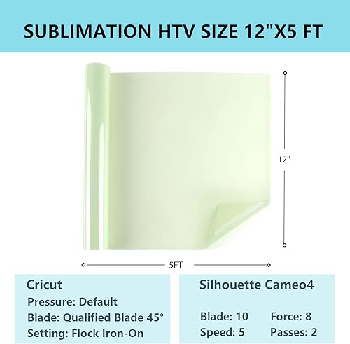 Miniatura 7 de HTVRONT Sublimación HTV para tela oscuratela clara, vinilo de sublimación brillante de 12 pulgadas x 5 pies, espacios en blanco de sublimación para