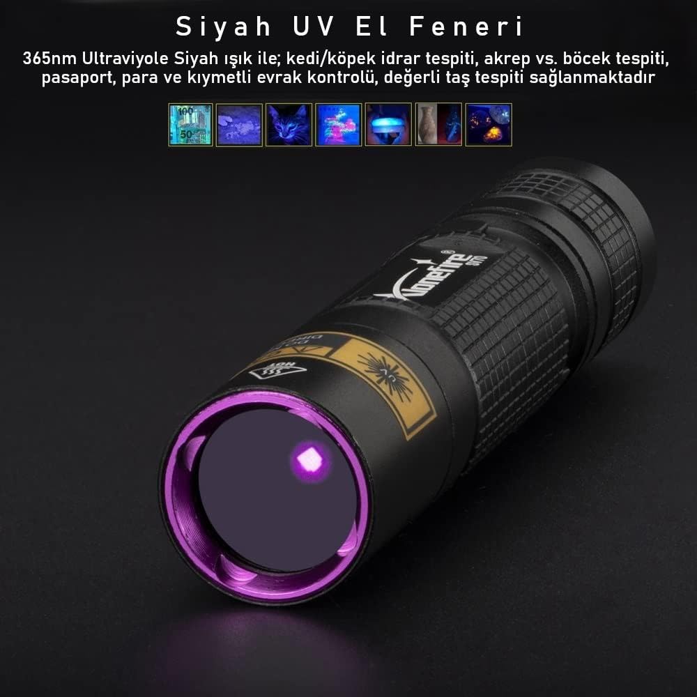Valkyrie 365nm UV El Feneri Profesyonel Güçlü Işık Evcil Hayvan İdrar Tespiti, Para Kontrol, Akrep Mini UV Fener