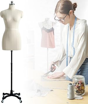 Female Mannequin Torso Plus Size Women Dress Forms for Sewing Manicanequin Body with Metal Base, Height Adjustable, Manikin Body for Store, Boutique, Designer, Jewelry ,WITHOUTarms-L92