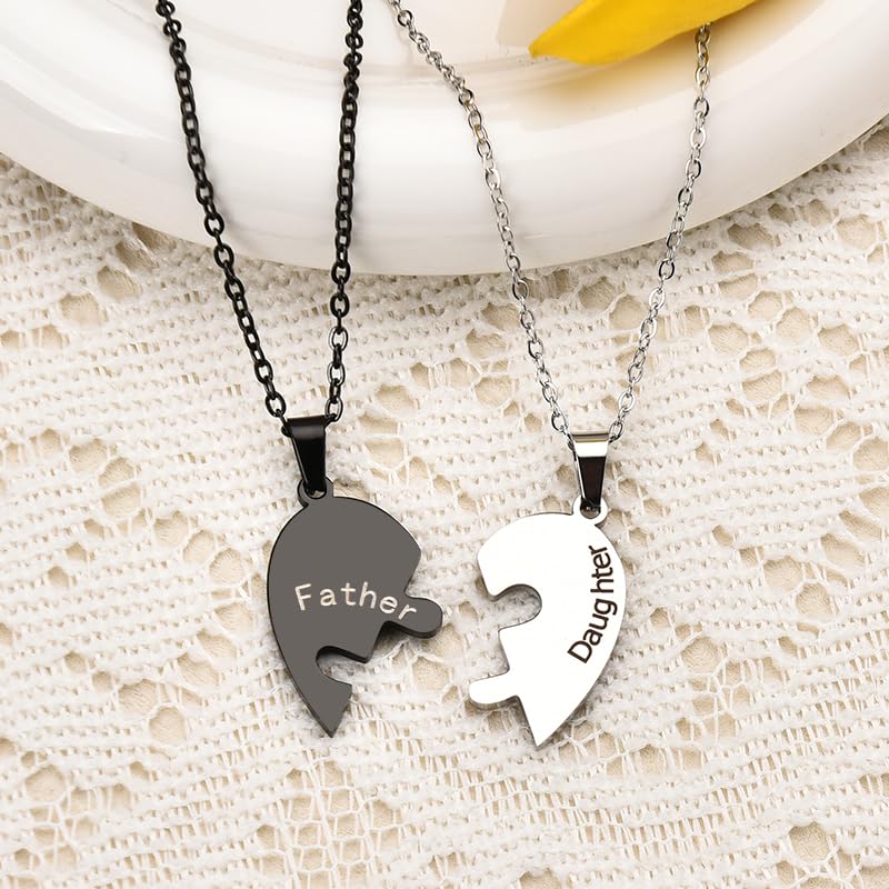 Matching Heart Necklace for Mom and Daughter Son Father Birthday Christmas Gifts for Daughter Dad Mom Gifts from Daughter Son 6