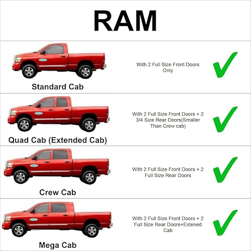Miniatura 11 de Parasol de segunda fila para asiento trasero de ventana lateral para Dodge RAM 25010 2011 2012 2013 2014 2015 2016 2017 2018 2019 2020 2021 2022