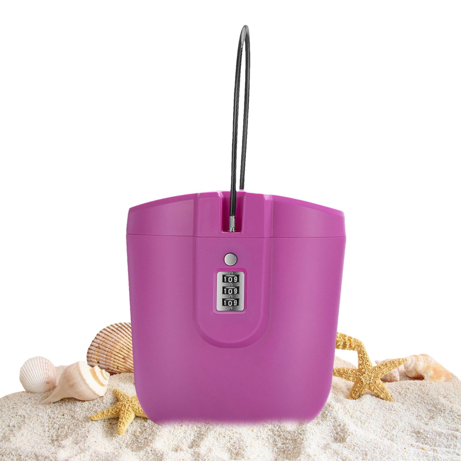 Scatola con lucchetto da spiaggia, portatile, custodia di sicurezza per spiaggia, 2 l, grande capacità per viaggi, cassaforte da spiaggia, agente immobiliare, oggetti personali, cassaforte da viaggio