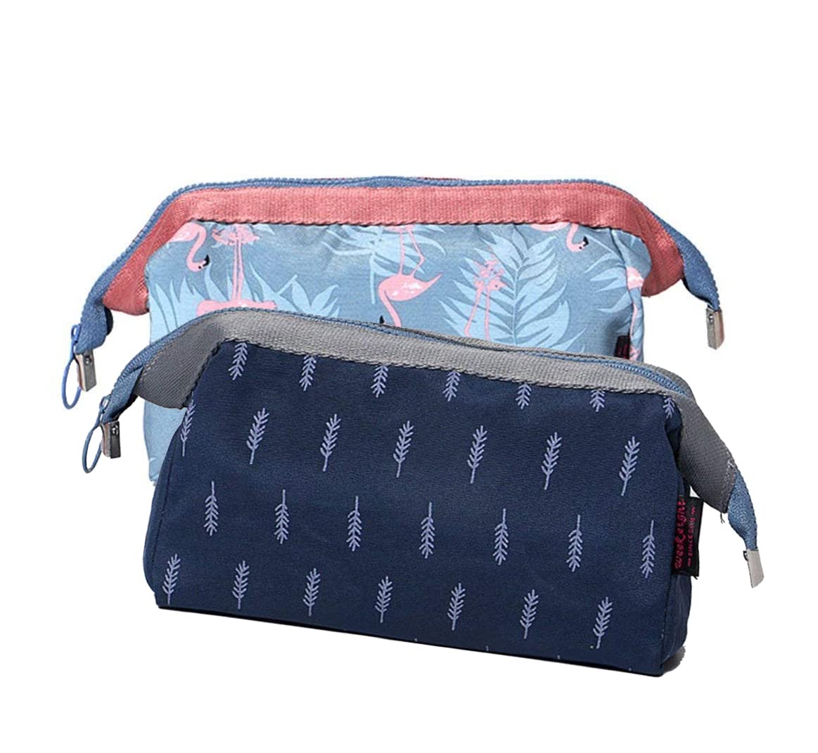 House of Quirk Toiletry Kit Women Jewelry Organizer Electronics Accessories Hard Drive Carry Case Portable Cube Purse (Set of 2, Blue Leaf/Grey Flamingo) (B0BLHGVNFQ) Amazon Price History, Amazon Price Tracker