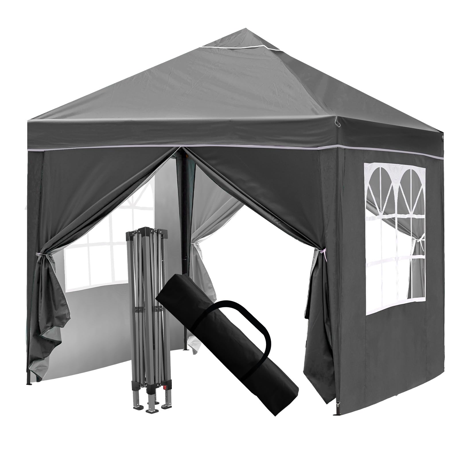 Pop Up Gazebo, Gazebo with Removable Sidewalls, Sturdy Frame, Weather-Resistant Protection, Ideal for Outdoor Events, Parties, and Markets (grey)