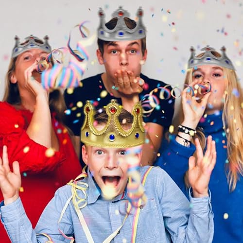 XNIVUIS Gold Silber König Kronen für Kinder Erwachsene Prinz Dress Up Tiara, Geburtstag Party Hut, Krönung Dekoration Supply für Feiertag Festival (2 Stück)