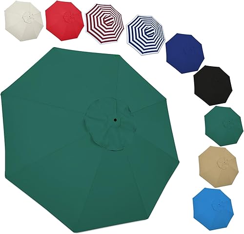 Toldo de repuesto para sombrilla de patio de 6.6 pies, 9 pies10 pies, 6 varillas  8 varillas de repuesto para sombrilla de mesa de mercado de jardín