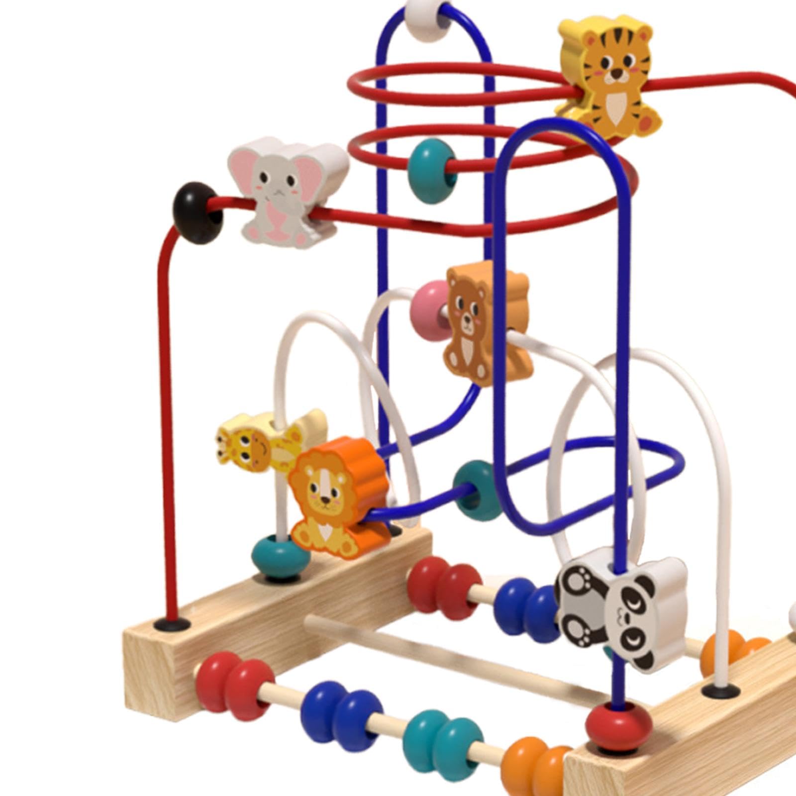 Colcolo Laberinto de Cuentas de Madera, Juguete para Cuentas, Habilidades motoras Finas, Forma y Color, Desarrollo cognitivo para niños y niñas, Regalo, Animales