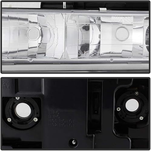 Miniatura 3 de ACANII - Para 1994-1998 Chevy Silverado Tahoe Suburban Chrome Bumper+Faros delanteros+Luces de esquina de señal Lámparas izquierda y derecha