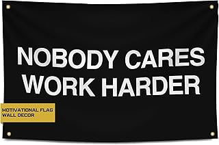 Gold Trident Nobody Cares Work Harder Motivational Gym Banner - Inspire Your Workout with this Banner - Perfect Fitness Wall Decor for Gym, Dorm - Stay Motivated with Cool Motivation Art - 3x5 Feet