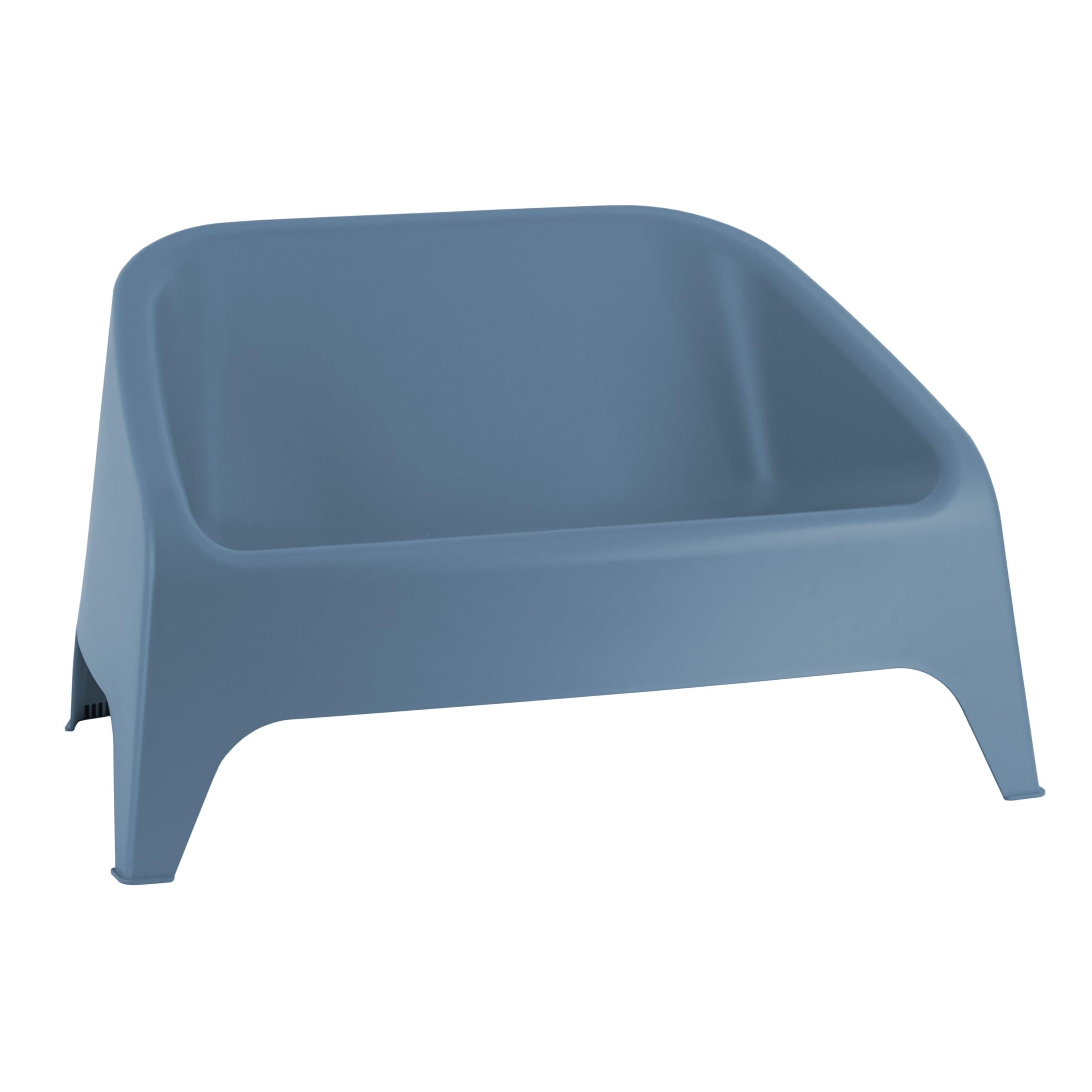 Toomax Kit Divano Matera Sofa + 2 Poltrone Matera Blu Ceruleo 115x75x66,5 cm, set salotto da giardino con divano 2 posti e 2 poltrone, in plastica riciclata ideale per uso interno ed esterno