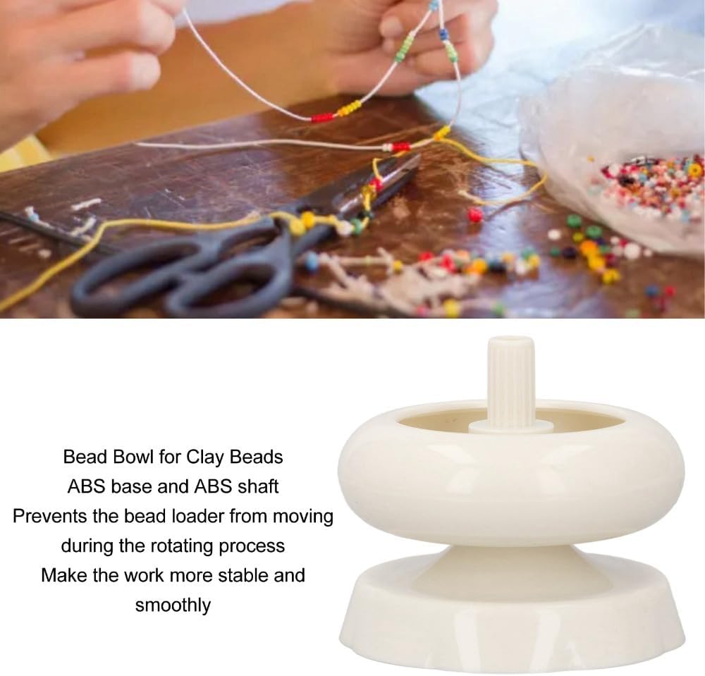 MOPFOL Bead Spinner for Jewelry Making – Effortless Rotating Design with ABS Base, Smooth Polished Bowl for Seed Beads and Clay Beads