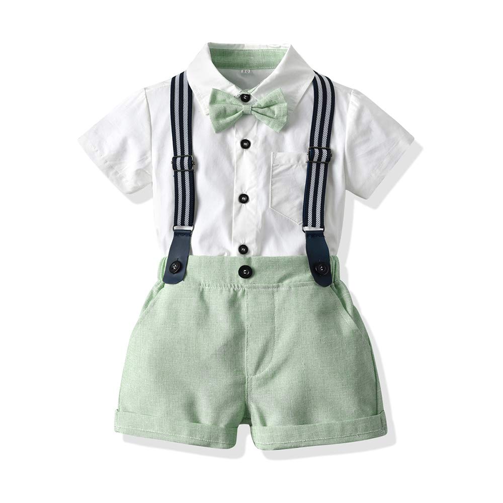 UUAISSO Niño Bebé Niño Caballero Trajes De Manga Corta Mono Camisas Tirantes Pantalones Verano Infantil Pequeño Niño Trajes