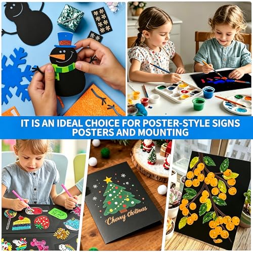 Image of Black Poster Board Paper, 30 inchx40 inch Poster Sheets, 30 Sheets | Extra Large Size, 250GSM /92LB Heavy-Weight, Blank Poster Paper Bulk for Projects, Presentations, Displays, Signs, Crafts