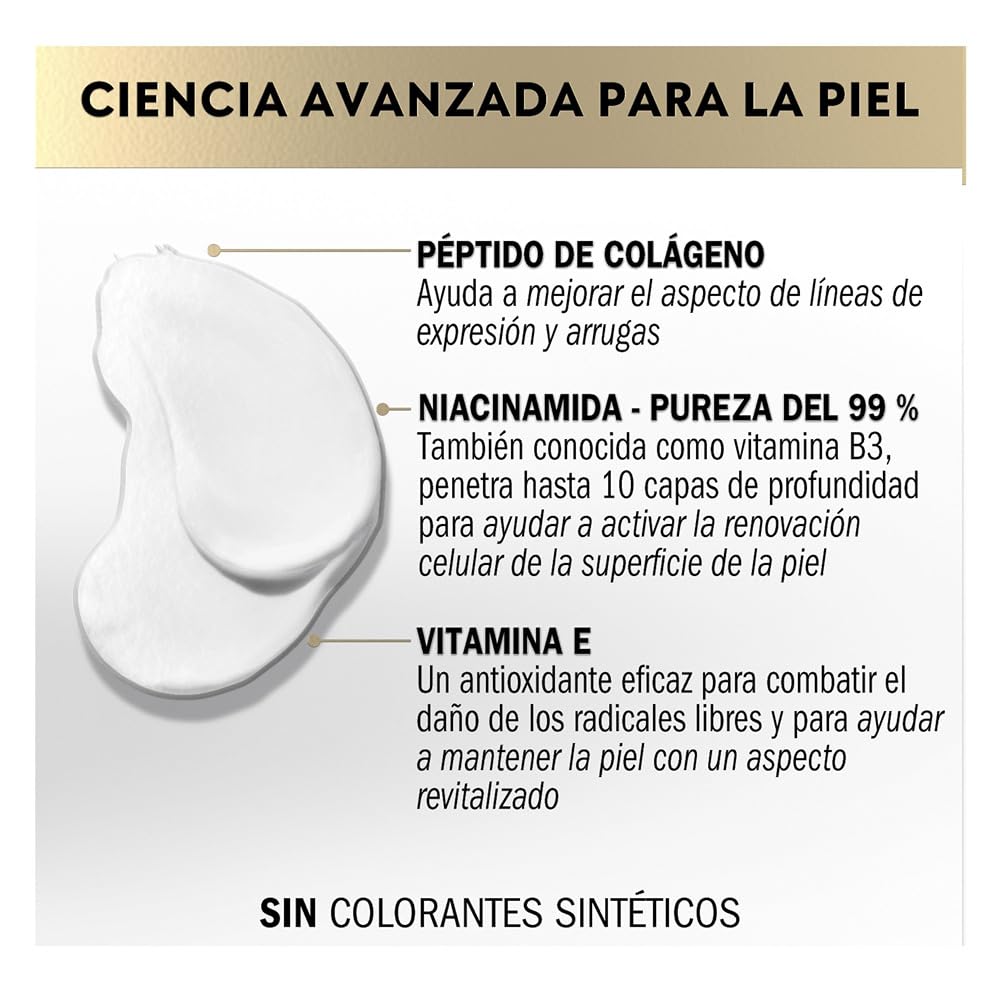 Olay Collagen Peptide Crema de Día Hidratante Facial, Con Niacinamida y Vitamina E. Cuidado Well-aging de la Piel: Fortalece, Restaura, Hidrata, 50ml