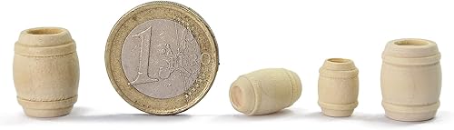 Miniatura 10 de MT001 50pcs modelo ferroviario 187 barril de vino de madera HO OO escala barril cubo (0.594 in)