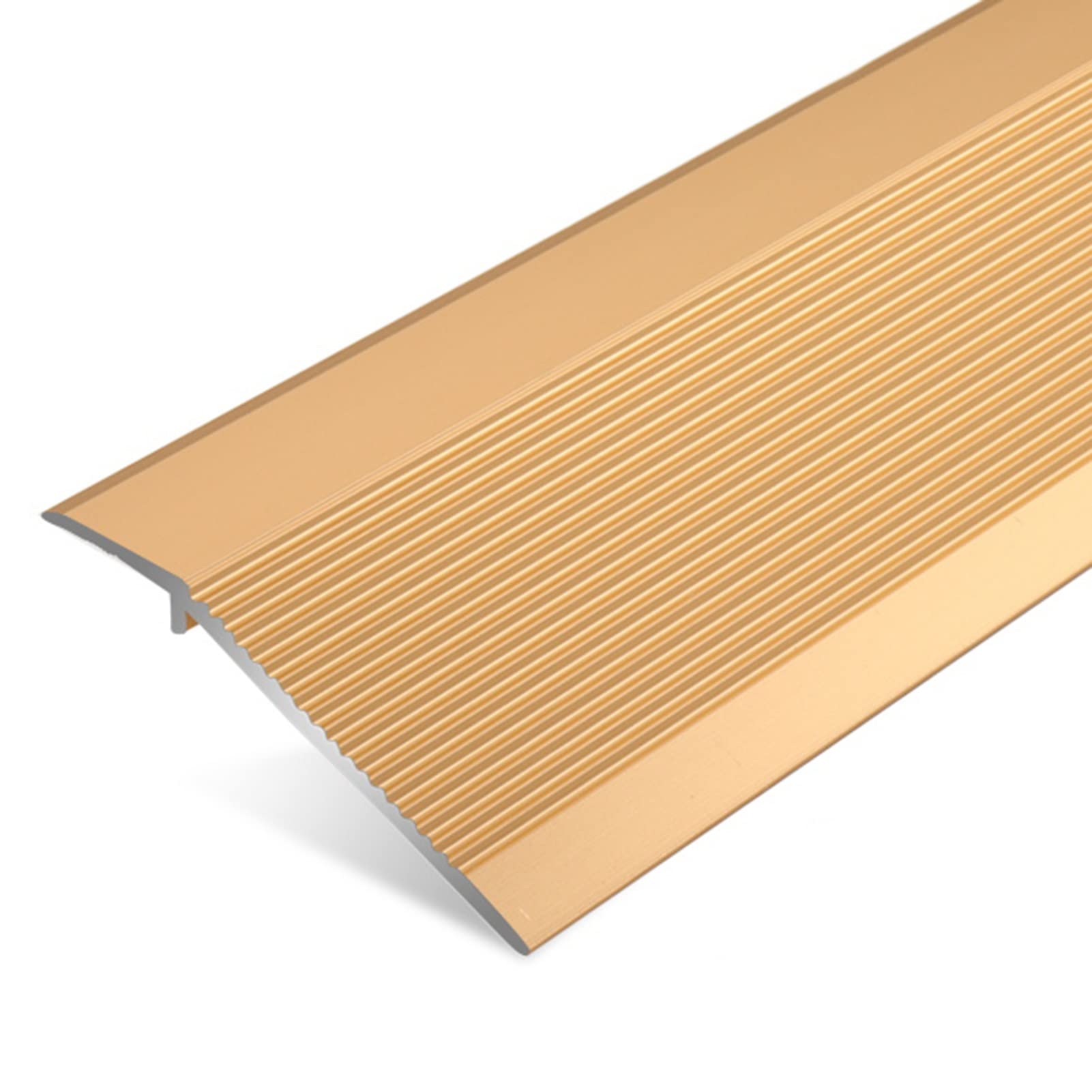 Remys Gold Wood To Carpet/Laminate To Tile,Transition Strip Aluminum Alloy Transition Strip For Big Drop, Scratch-Resistant Cuttable Edge Reducer, Edge Decoration(Gold)