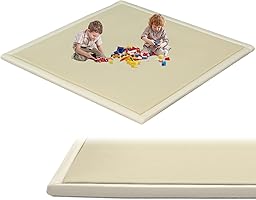 SUNYRISY Baby Play Mat for Floor 60 x 60in, 1.4in Thick Memory Foam Padded Play Mats Baby Rug, Soft Velvet Infants Toddler Kids Crawling Mat for Nursery, Non-Slip Bottom, Beige