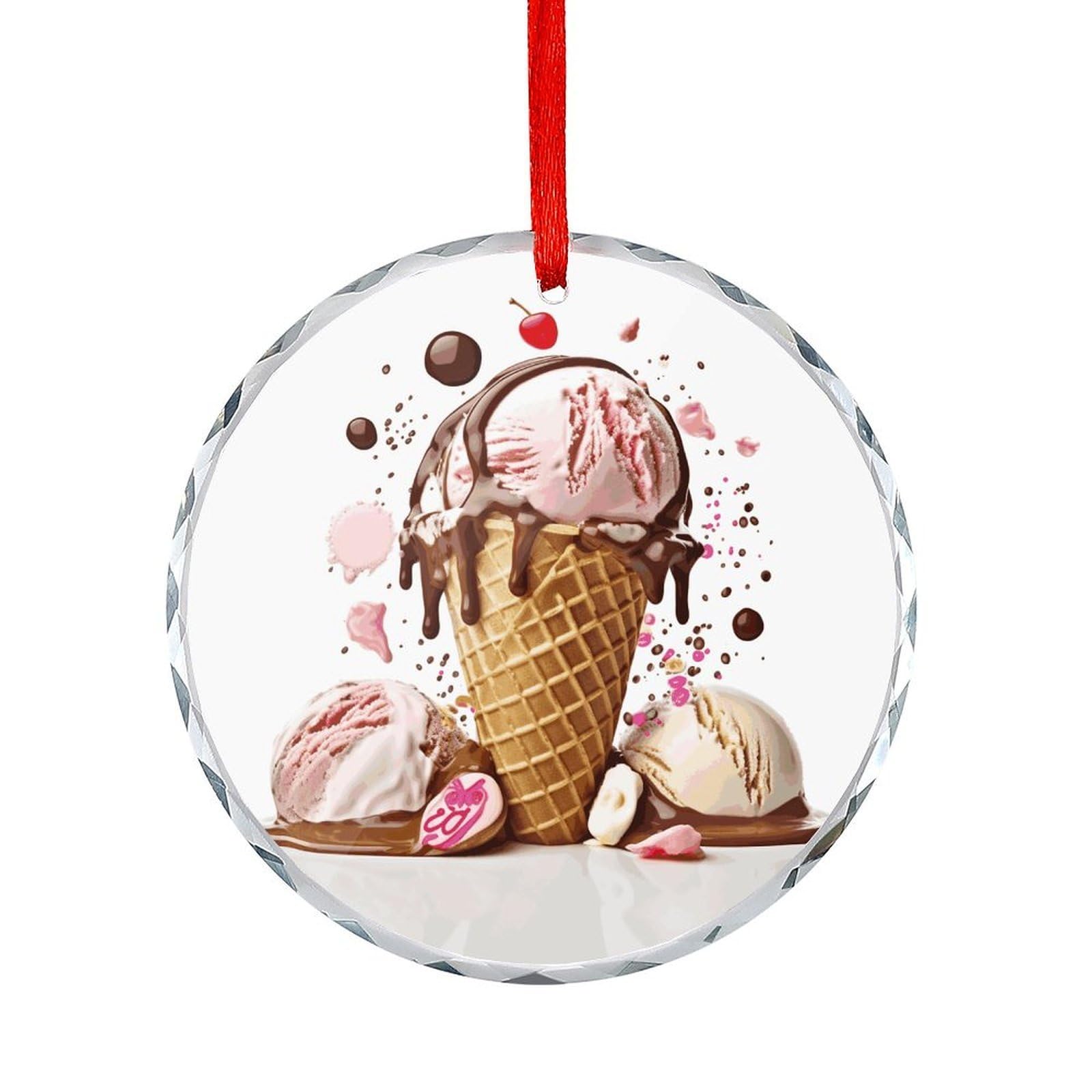 Btcowzrv Style Ice Cream Round Ornament Hanging Pendant Decor