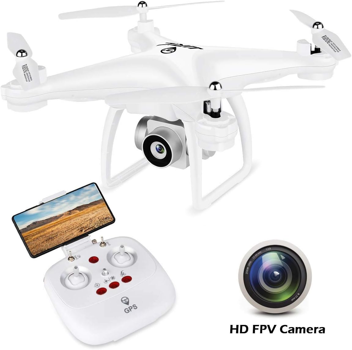 JJRC JJPRO GPS Drone, H68G RC Drone with 720P HD Camera Live Video 120° Wide-Angle 5G WiFi FPV Quadcopter with 980ft Control Distances, Follow Me, Smart Return Home Headless Mode 3D Flips RTF(white)