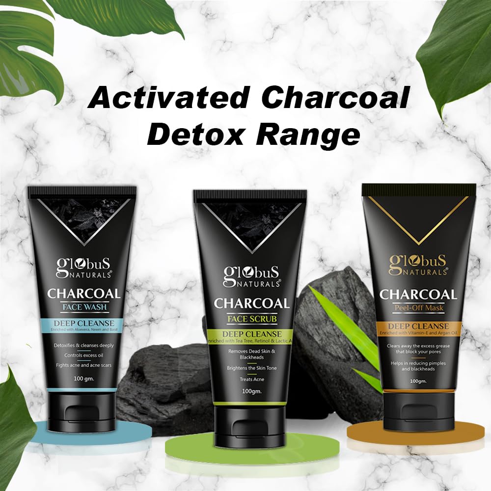Globus Naturals Activated Charcoal Peel Off Mask Enriched with Vitamin-E and Argan Oil 100 gm 4