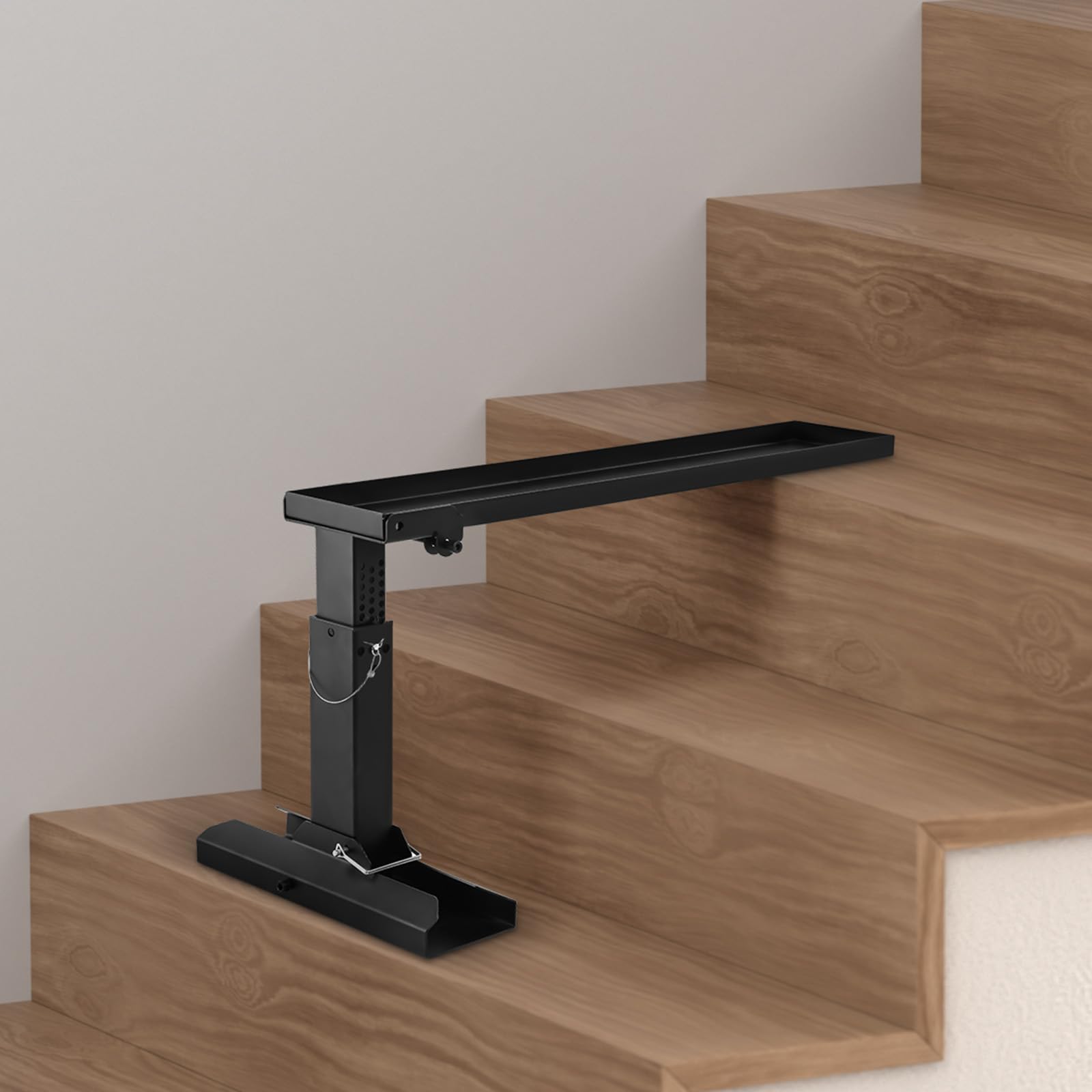 VEVOR Livellatore per Scale, Superficie di Supporto 756,92 mm x 289,5-457,2 mm Strumento di Livellamento per Scale in Acciaio, Tramoggia Pieghevole, per Scale Estensibili per Terreni Irregolari