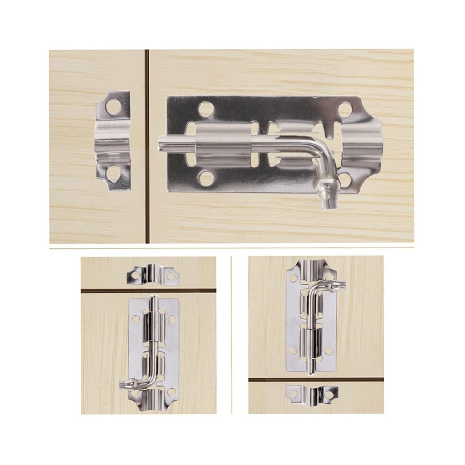 Hebilla de cerradura seguridad puertas acero inoxidable, pestillo ventana, pernos torre puerta corredera engrosados ​​de alta resistencia, ferretería for el hogar(11cm,5PCS)