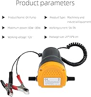 Vista 3 de Bomba de aceite, bomba extractora de aceite de 12V, bomba de extracción de aceite de 60W para cambio de aceite, bomba eléctrica de transferencia