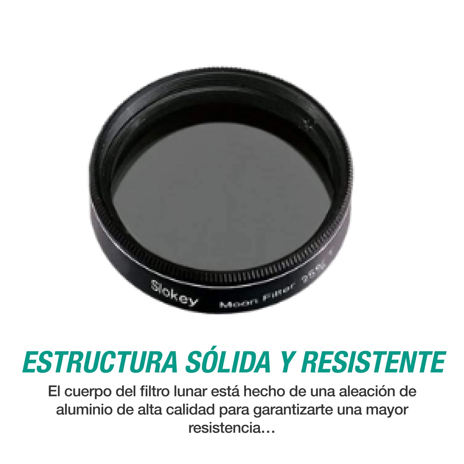 Filtro Lunar 13% Pro Slokey SkyWays de 1,25” para Oculares de Telescopio Astronómico Reducir el Brillo y Mejorar el Contraste en la Observación de la Luna y Venus