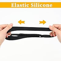 Vista 3 de Plantilla de afeitado de escote suave ajustable para recortar el cabello, banda guía de corte de cabello de silicona negra, herramienta de guía
