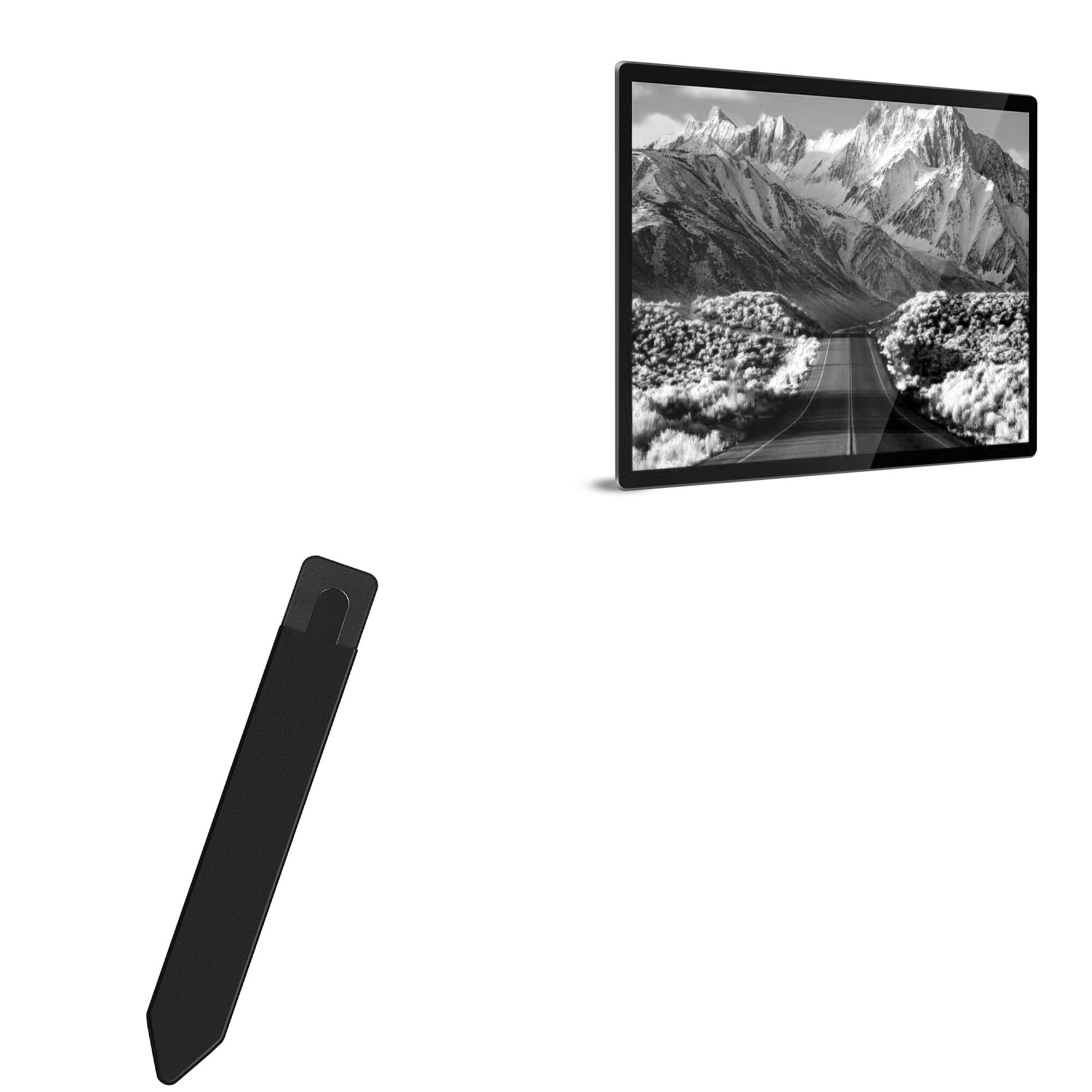 BoxWave Stylus Pouch Compatible with AYSTekMann 15.6 in Indoor Interactive LCD - Stylus PortaPouch, Stylus Holder Carrier Portable Self-Adhesive - Jet Black