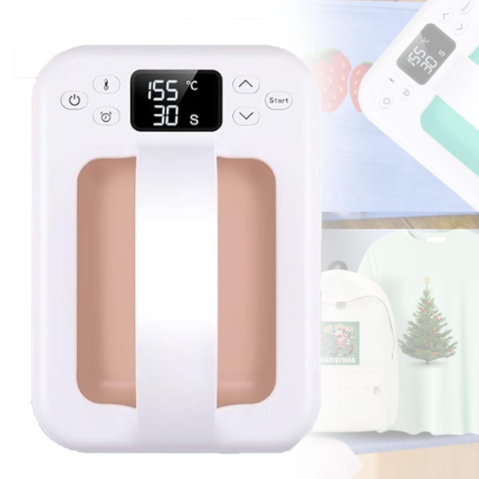 Prensa Térmica para Camisetas, 7,9 × 5,5 Pulgadas, Prensa Térmica Rápida Portátil: Fácil De Planchar con Control Preciso De Temperatura/Base De Seguridad Aislada Y Apagado Automático