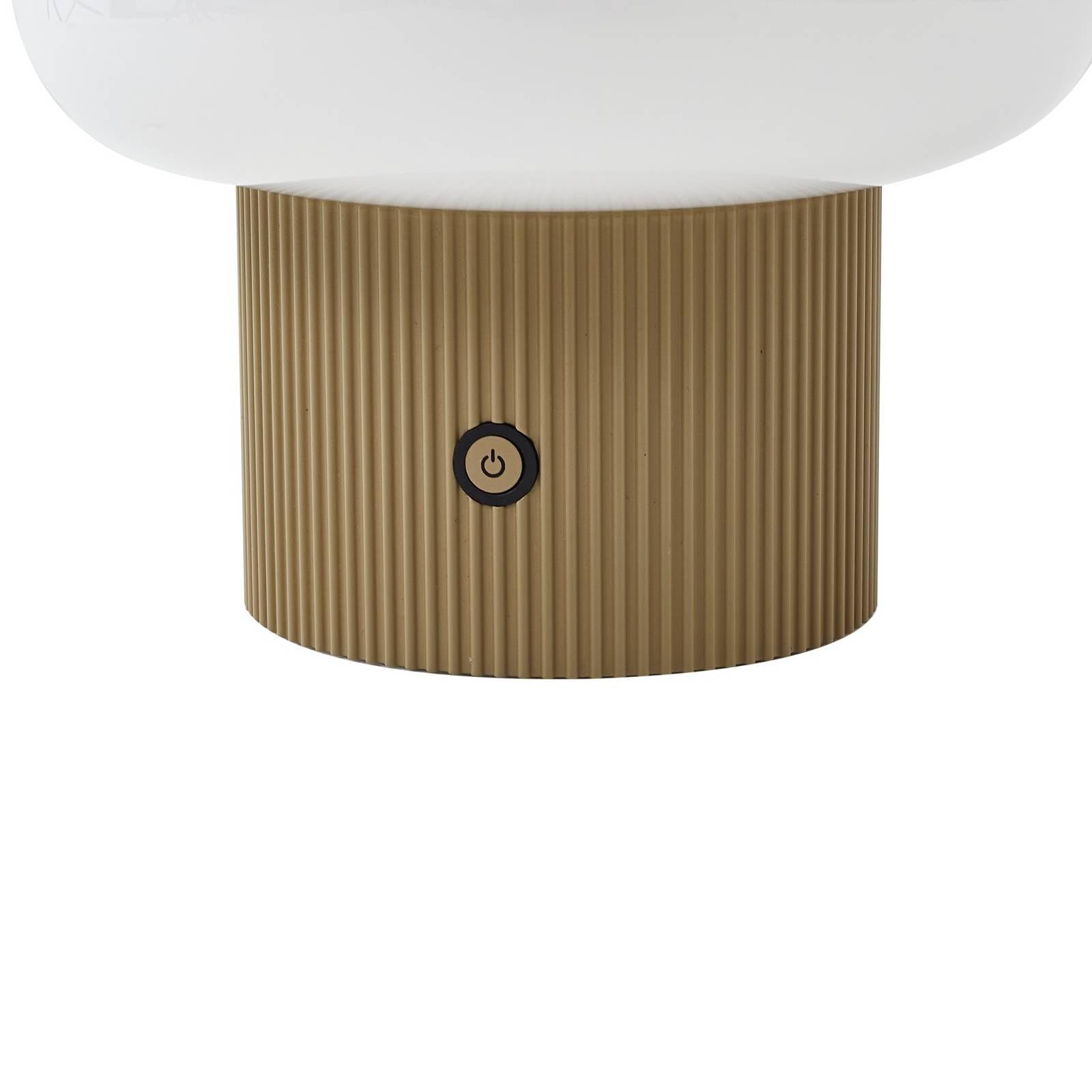 Lucande Dimmbare LED Akku Tischlampe kabellos, wiederaufladbare tragbare Tischleuchte IP20 Lichtfarbe einstellbar Nachttischlampe Akkutischlampe