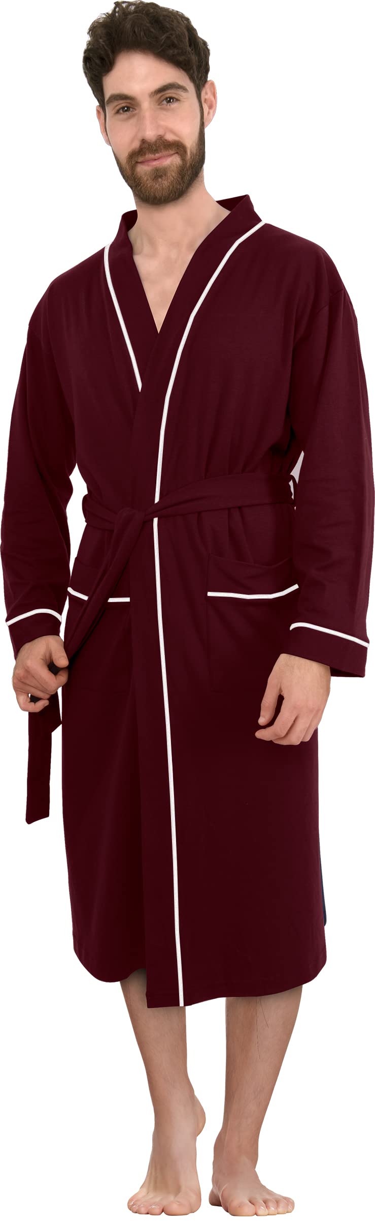 NY ThreadsMen's Robe Cotton Blend Knit BathrobeOEKO-TEX STANDARD 100