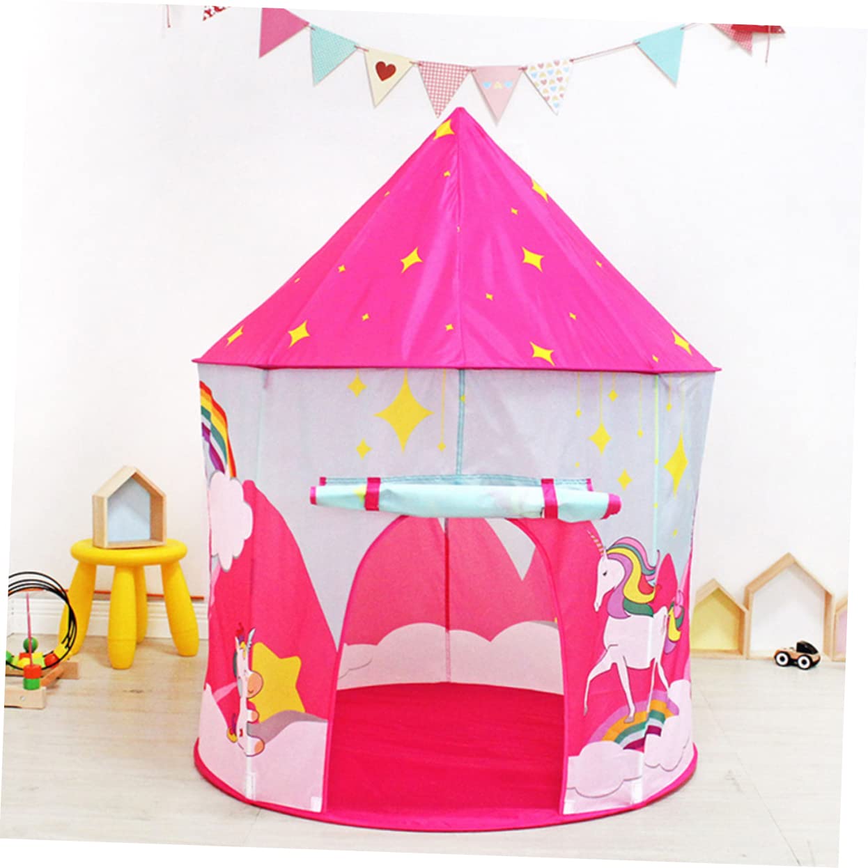 WOONEKY Da Gioco Per Bambini Portatile Rosa Pieghevole Casetta Da Gioco Da Interno Traspirante Spazio Per Sedersi e Dormire Per Bambini Per La Casa