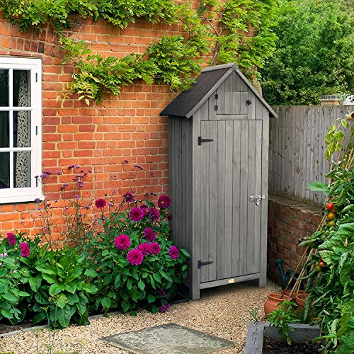 CHRISTOW Slimline Garden Shed, Outdoor Tool Storage, Compact Utility Sentry with Lockable Door and Roof Hatch