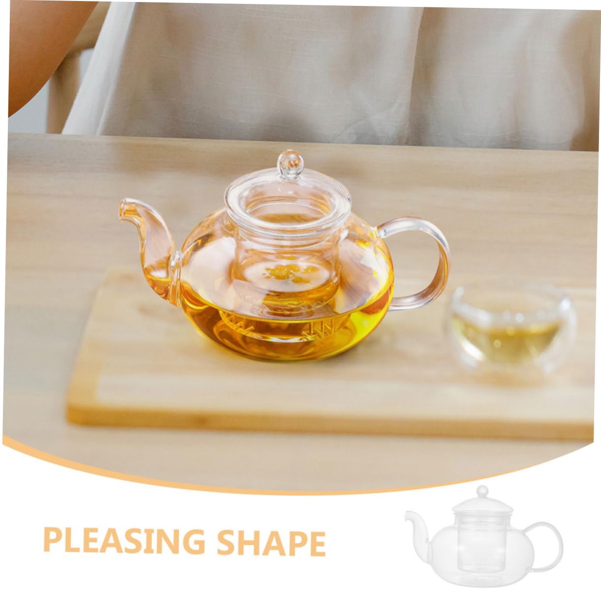 IMIKEYA 2pezzi Teiera Borosilicato Trasparente Con Filtro Riutilizzabile Per Tè Sfuso e Tisane Facile Da Pulire e Maneggiare Per Pausa Rilassante