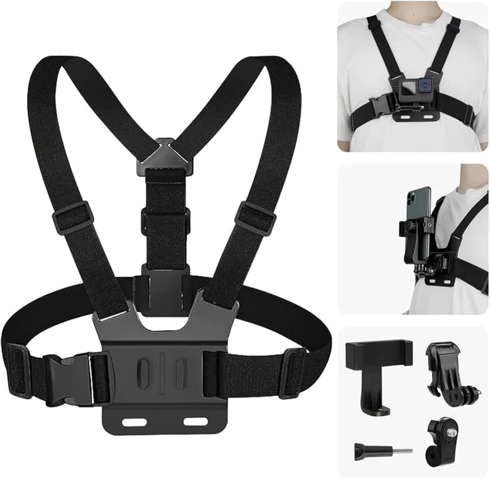 Suporte Peito Peitoral Celular Camera Ajustavel Gopro Video