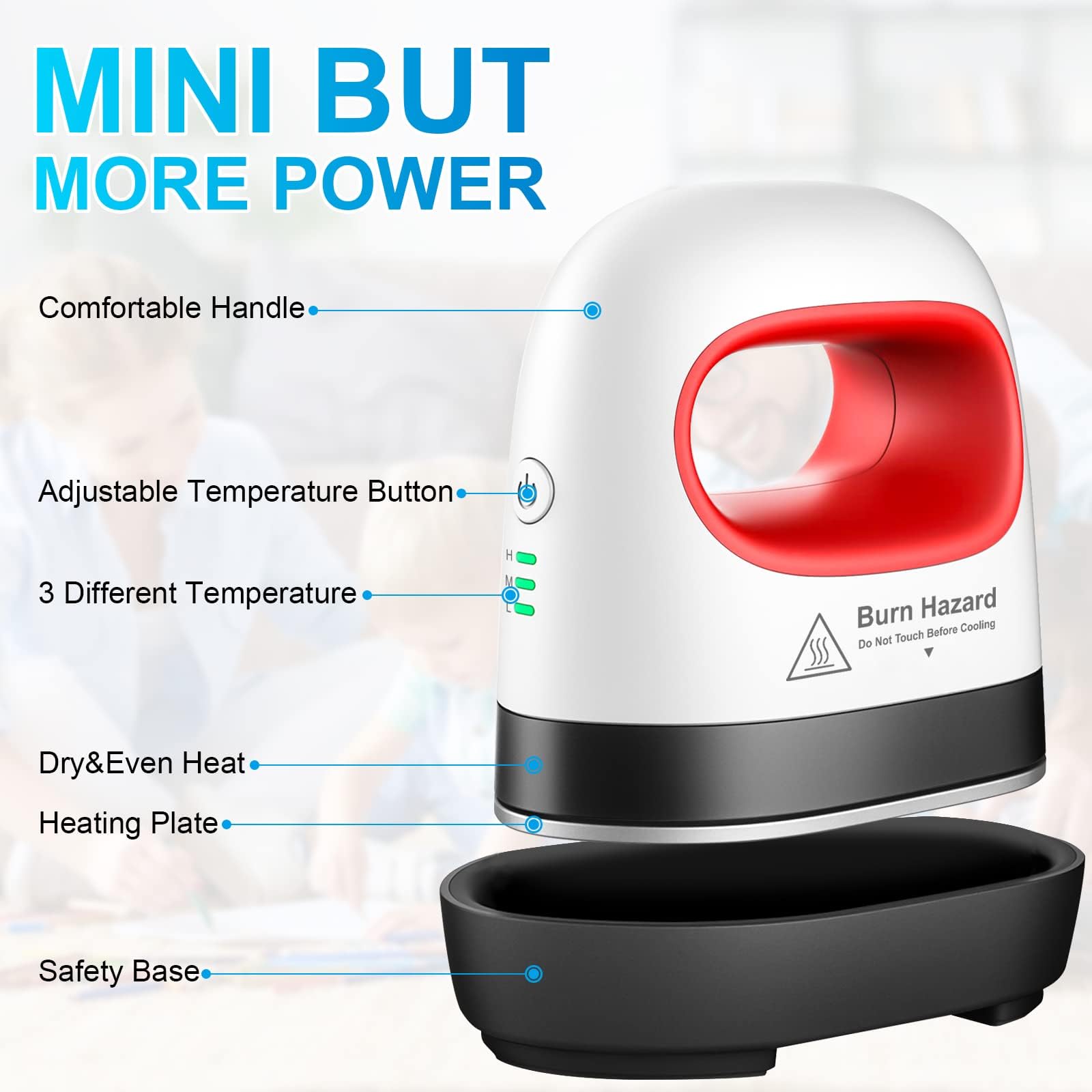 Pressa a Caldo Mini Macchina per Stirare Termopressa Stampante per Tessuti Pressa Stampa a Caldo per Il Calore per Magliette, Vestiti, Borse, Tappetini per Il Mouse, Cappelli